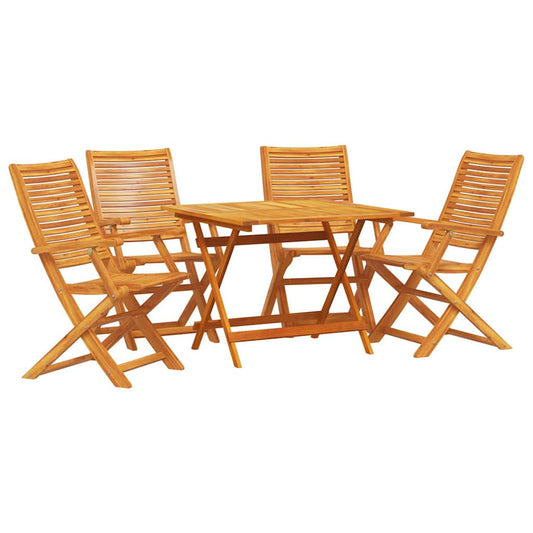 Garden Dining Set 5 pcs Brown Solid Acacia Wood Garden Dining Set 5 pcs Brown Solid Acacia Wood