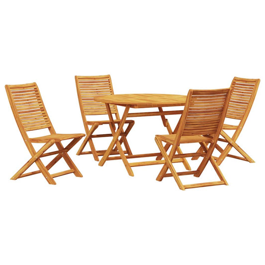 Garden Dining Set Folding 5 pcs Brown Solid Acacia Wood Garden Dining Set Folding 5 pcs Brown Solid Acacia Wood