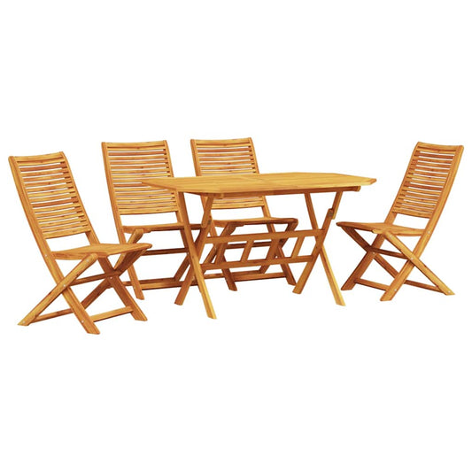 Garden Dining Set 5 pcs Brown Solid Acacia Wood Garden Dining Set 5 pcs Brown Solid Acacia Wood