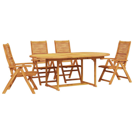 Garden Dining Set 5 pcs Brown Solid Acacia Wood Garden Dining Set 5 pcs Brown Solid Acacia Wood