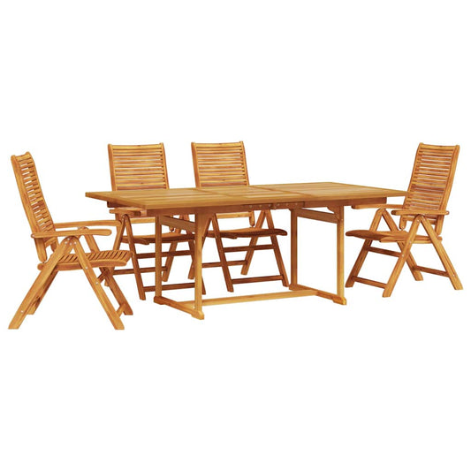 Garden Dining Set 5 pcs Brown Solid Acacia Wood Garden Dining Set 5 pcs Brown Solid Acacia Wood
