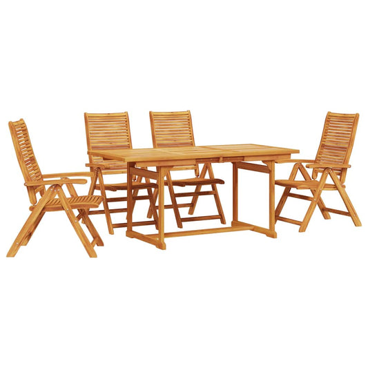 Garden Dining Set 5 pcs Brown Solid Acacia Wood Garden Dining Set 5 pcs Brown Solid Acacia Wood