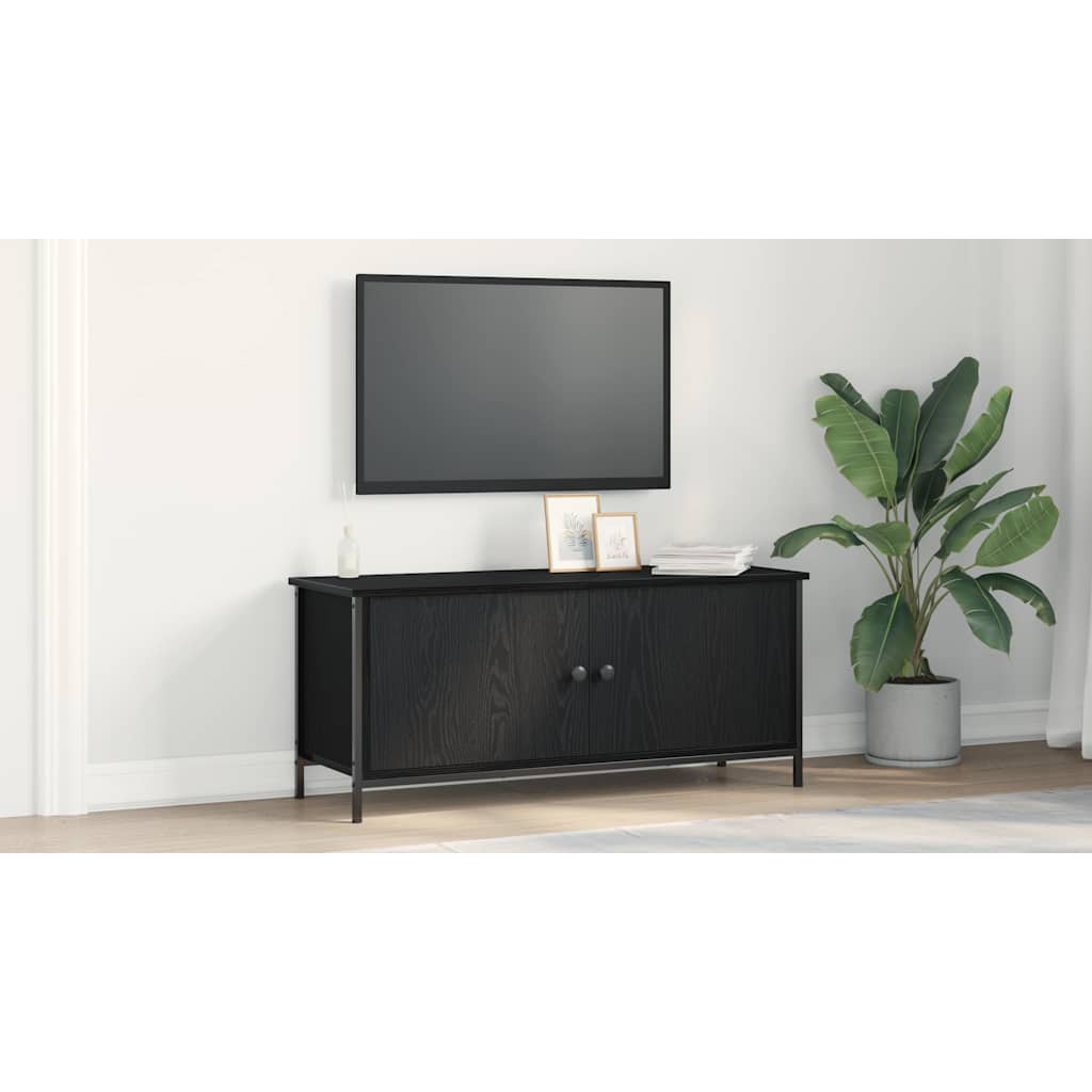 TV Cabinet Black Oak 100 x 35 x 45 cm Engineered Wood