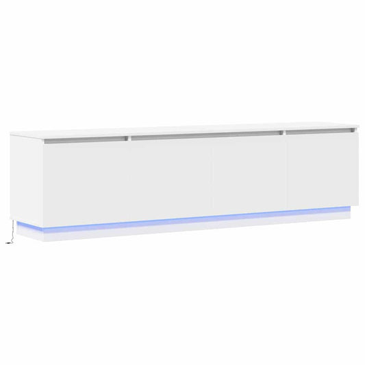 TV Cabinet with LED White 180 x 38 x 49 cm Engineered Wood TV Cabinet with LED White 180 x 38 x 49 cm Engineered Wood