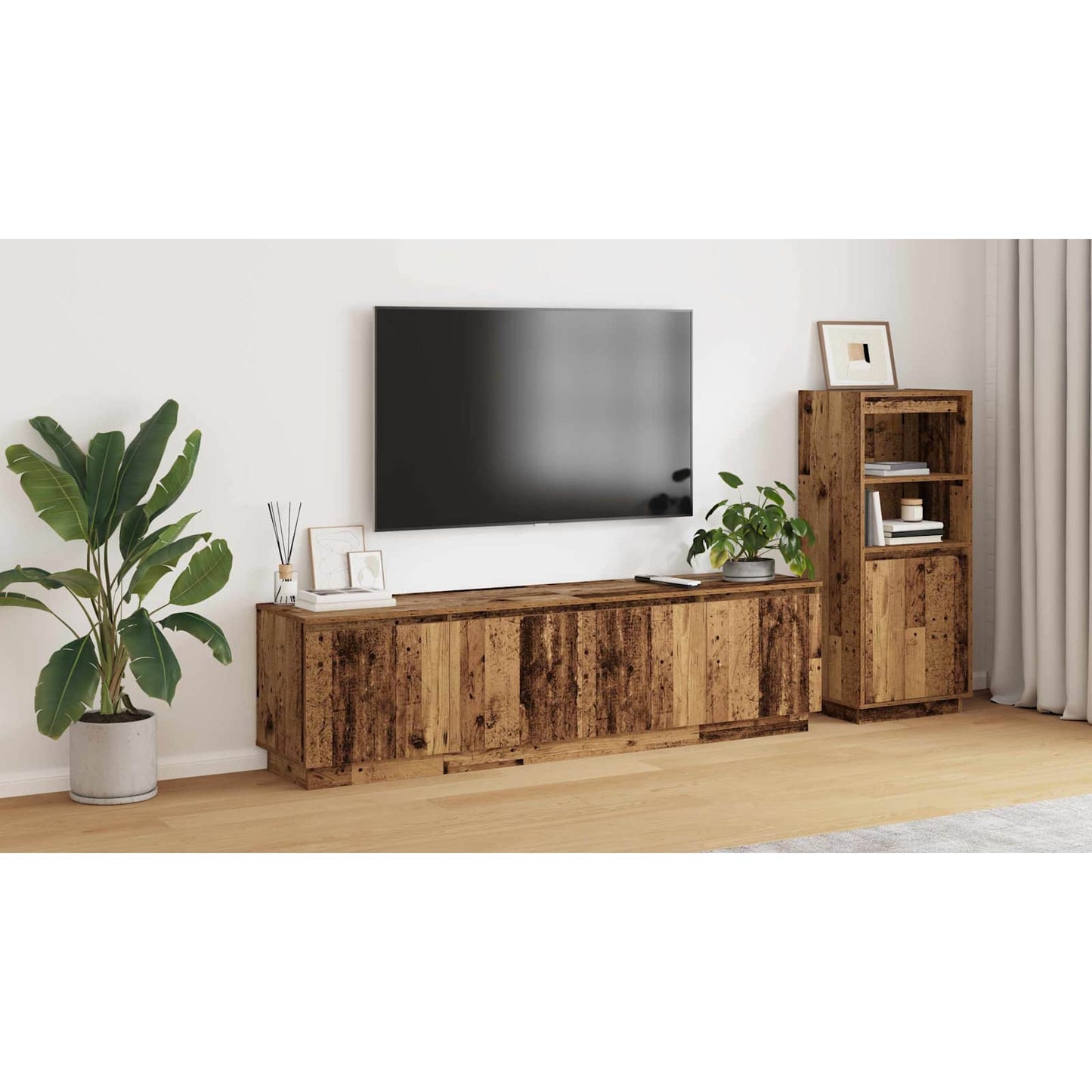 TV Cabinet Old Wood 180 x 38 x 49 cm Engineered Wood