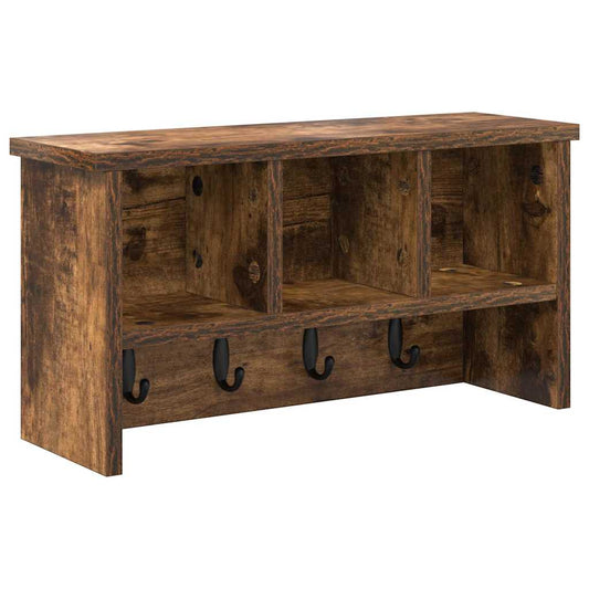 Wall-Mounted Coat Rack with Shelf Smoked oak 50 x 16 x 26 cm Wall-Mounted Coat Rack with Shelf Smoked oak 50 x 16 x 26 cm