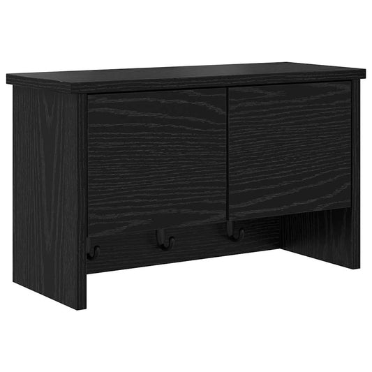 Wall-Mounted Coat Rack with Shelf Black Oak 50 x 20 x 30 cm Wall-Mounted Coat Rack with Shelf Black Oak 50 x 20 x 30 cm