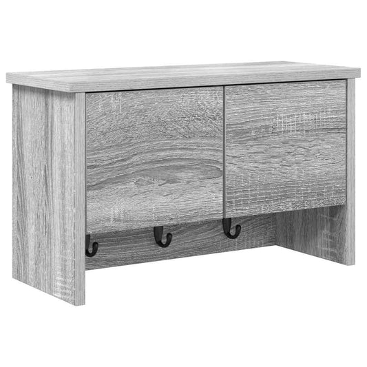 Wall-Mounted Coat Rack with Shelf Grey Sonoma 50 x 20 x 30 cm Wall-Mounted Coat Rack with Shelf Grey Sonoma 50 x 20 x 30 cm