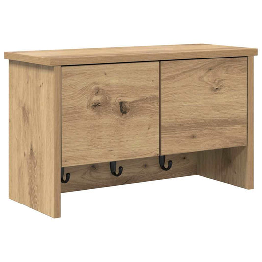 Wall-Mounted Coat Rack with Shelf Artisan Oak 50 x 20 x 30 cm Wall-Mounted Coat Rack with Shelf Artisan Oak 50 x 20 x 30 cm