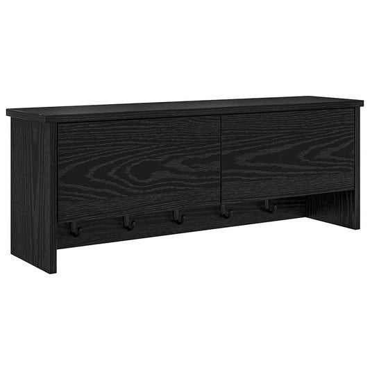 Wall-Mounted Coat Rack with Shelf Black Oak 80 x 20 x 30 cm Wall-Mounted Coat Rack with Shelf Black Oak 80 x 20 x 30 cm