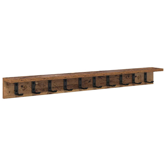 Wall-Mounted Coat Rack Old Wood 100 x 10.5 x 10.5 cm Wall-Mounted Coat Rack Old Wood 100 x 10.5 x 10.5 cm