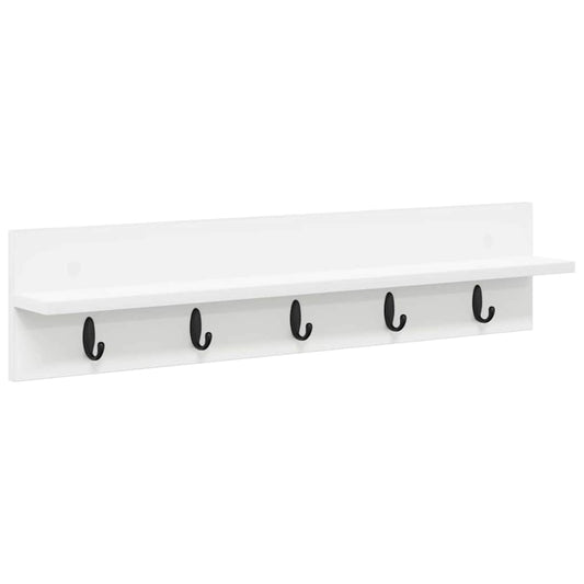 Wall-Mounted Coat Rack White 80 x 10.5 x 18 cm Engineered wood Wall-Mounted Coat Rack White 80 x 10.5 x 18 cm Engineered wood