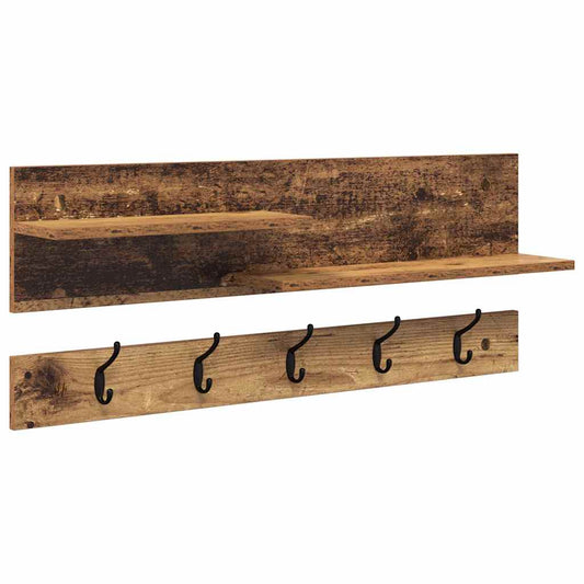Wall-Mounted Coat Rack Old Wood 90 x 15 x 36 cm Engineered wood Wall-Mounted Coat Rack Old Wood 90 x 15 x 36 cm Engineered wood