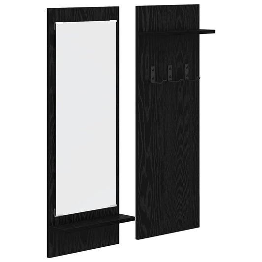 Wall-Mounted Coat Rack with Shelf Black Oak 70 x 10 x 90 cm Wall-Mounted Coat Rack with Shelf Black Oak 70 x 10 x 90 cm