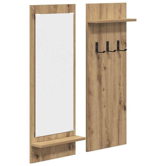 Wall-Mounted Coat Rack with Shelf Artisan Oak 70 x 10 x 90 cm Wall-Mounted Coat Rack with Shelf Artisan Oak 70 x 10 x 90 cm