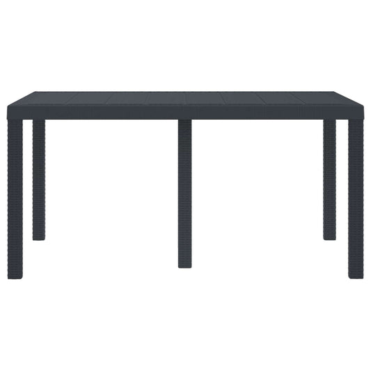 Garden Table Anthracite 150 x 100 x 73 cm Poly Rattan Garden Table Anthracite 150 x 100 x 73 cm Poly Rattan