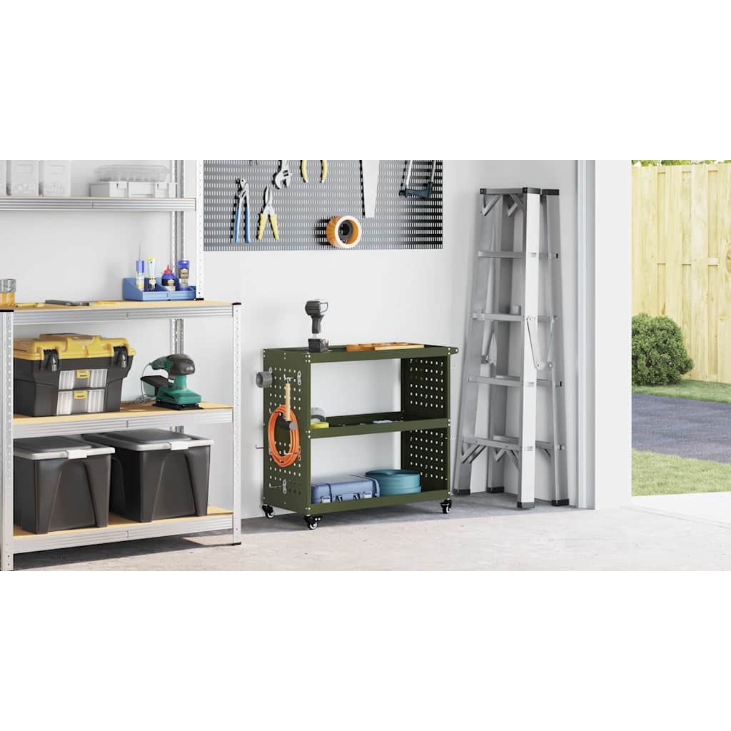 Tool Trolley Olive Green 75 x 35 x 73 cm Cold-rolled Steel