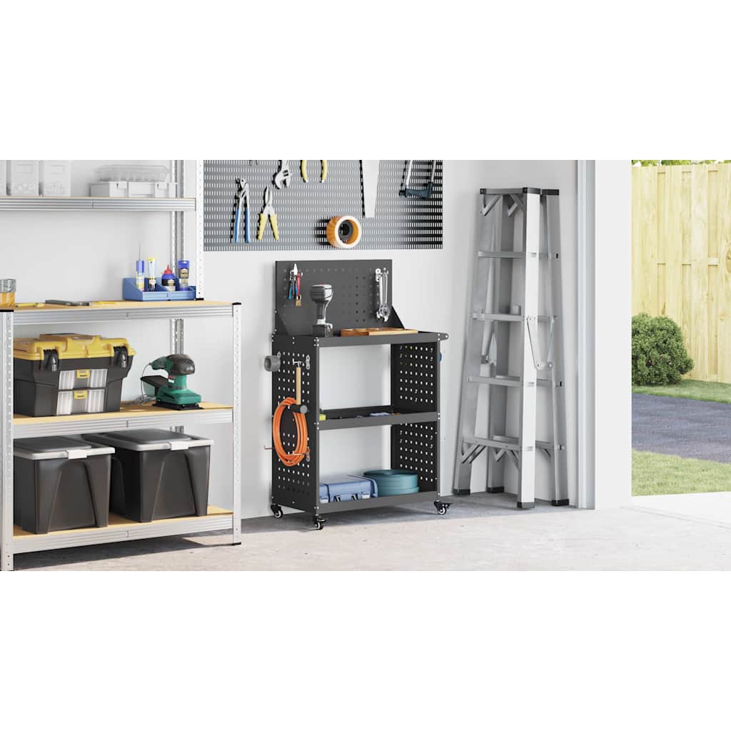 Tool Trolley Black 65 x 35 x 111 cm Cold-rolled Steel