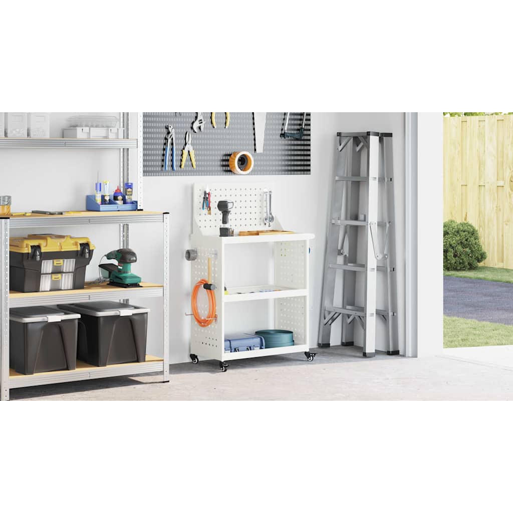 Tool Trolley White 65 x 35 x 111 cm Cold-rolled Steel
