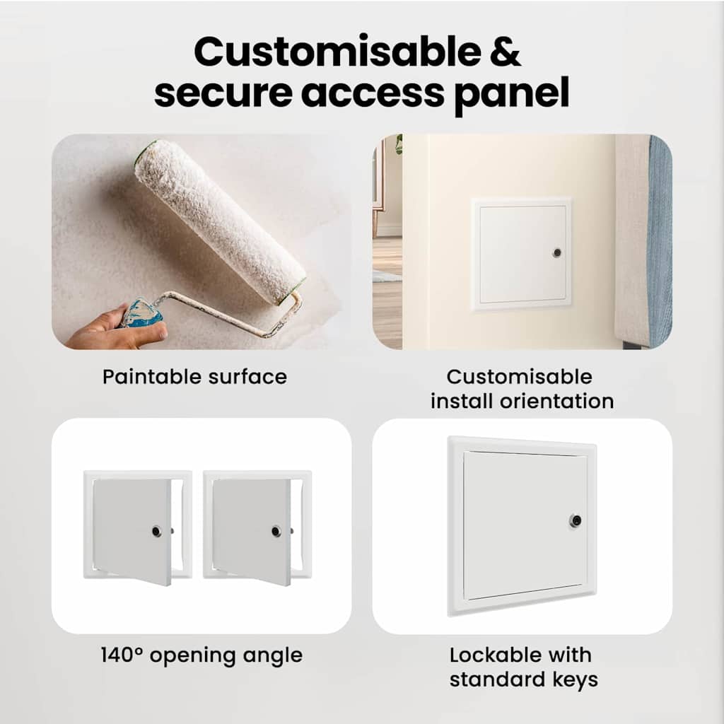 Access Panel 2 pcs White 23 x 23 x 3 cm Steel