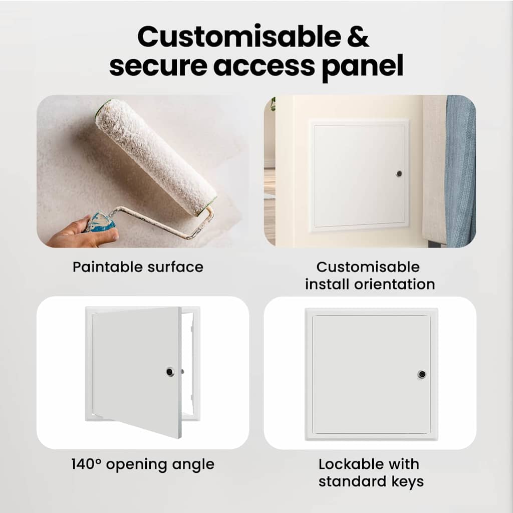 Access Panel White 33 x 33 x 3 cm Steel