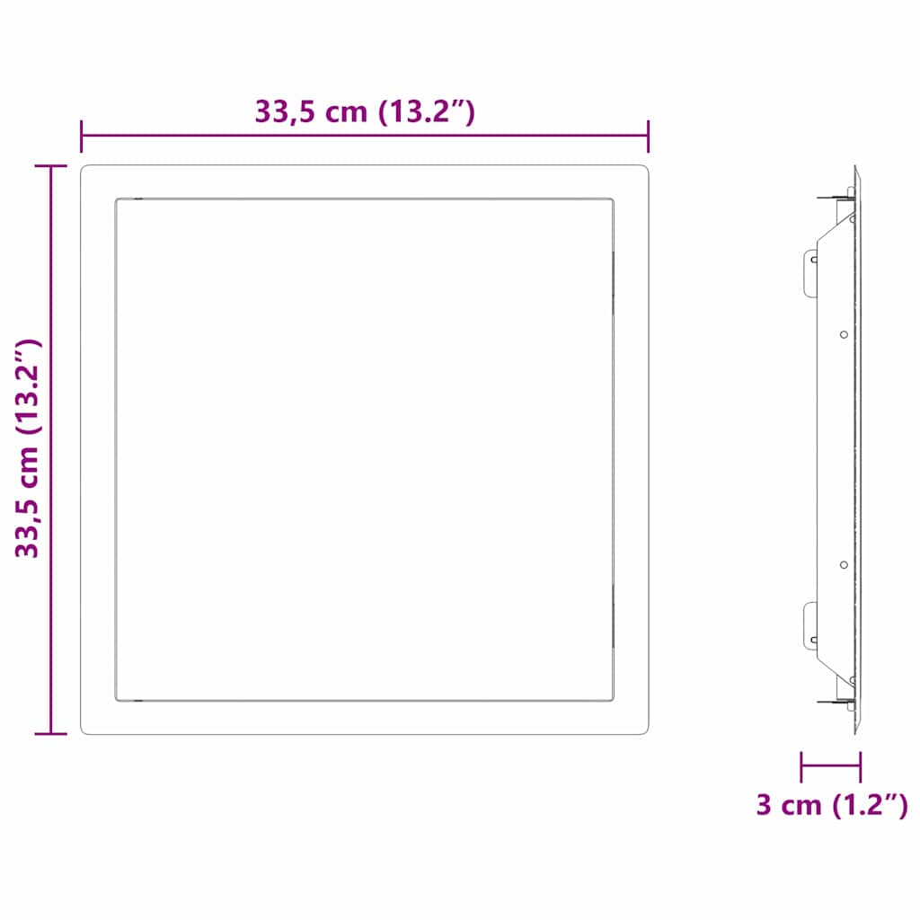 Access Panel White 33.5 x 33.5 x 3 cm Steel