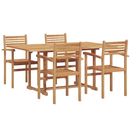 Garden Dining Set 5 pcs Natural Solid Acacia Wood Garden Dining Set 5 pcs Natural Solid Acacia Wood