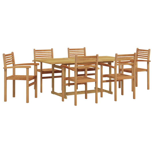 Garden Dining Set 7 pcs Brown Solid Teak Wood Garden Dining Set 7 pcs Brown Solid Teak Wood