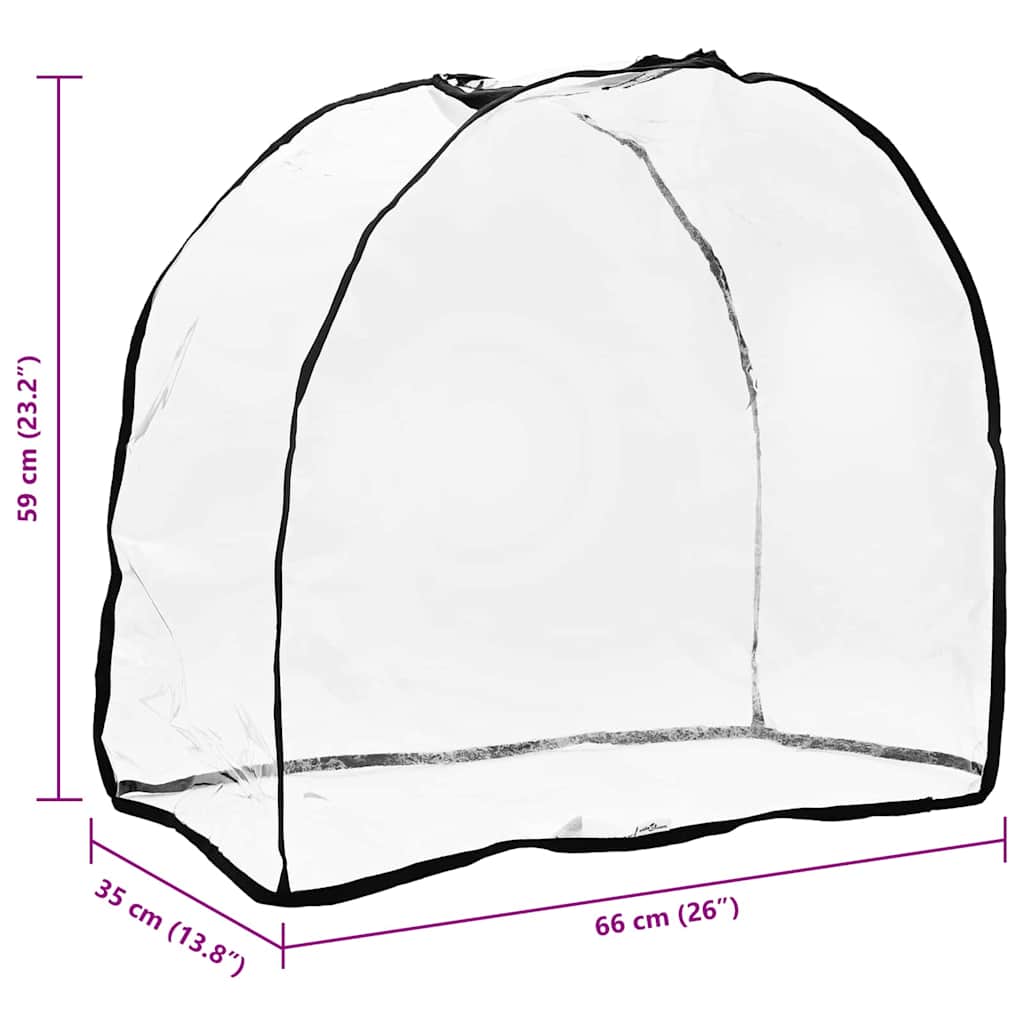 Pet Stroller Cover Folding Transparent 66 x 35 x 59 cm PVC