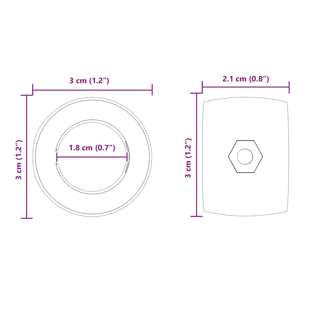 Football Table Bearings 10 pcs Black 3 x 3 x 2.1 cm Plastic