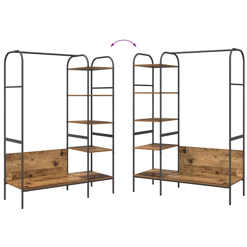 Clothes Rack with Shelf Brown 120 x 44 x 160 cm Engineered Wood