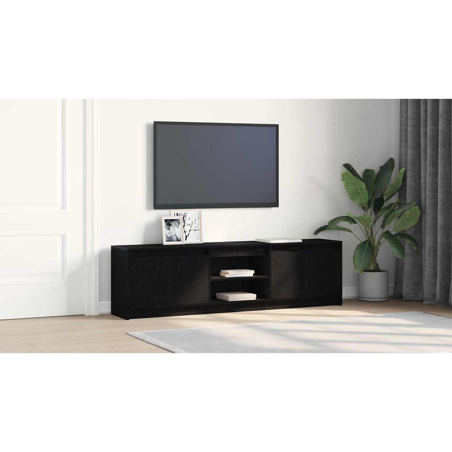 TV Units 2 pcs Black 180 x 34 x 50 cm Engineered wood