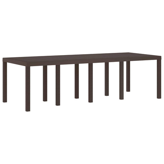 Garden Table Brown 250 x 100 x 73 cm Poly Rattan Garden Table Brown 250 x 100 x 73 cm Poly Rattan