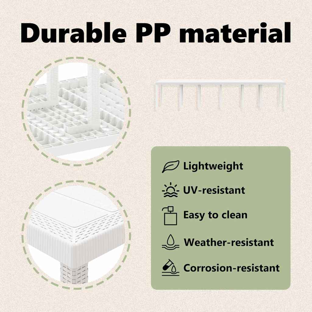 Garden Table White 350 x 100 x 74 cm Poly Rattan