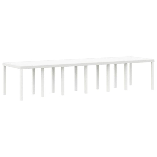 Garden Table White 350 x 100 x 74 cm Poly Rattan Garden Table White 350 x 100 x 74 cm Poly Rattan