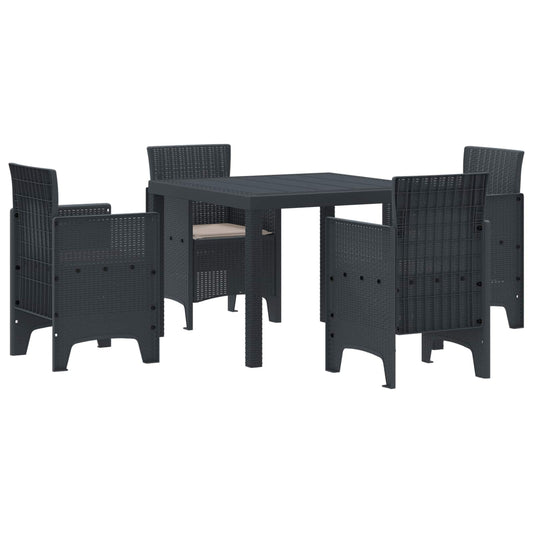 Garden Dining Set 5 pcs Anthracite Polypropylene Garden Dining Set 5 pcs Anthracite Polypropylene
