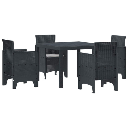 Garden Dining Set 5 pcs Anthracite Polypropylene Garden Dining Set 5 pcs Anthracite Polypropylene