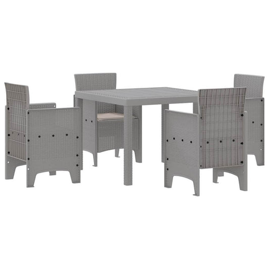 Garden Dining Set 5 pcs Light Grey Polypropylene Garden Dining Set 5 pcs Light Grey Polypropylene