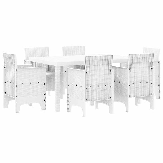 Garden Dining Set 7 pcs White Polt rattan Garden Dining Set 7 pcs White Polt rattan
