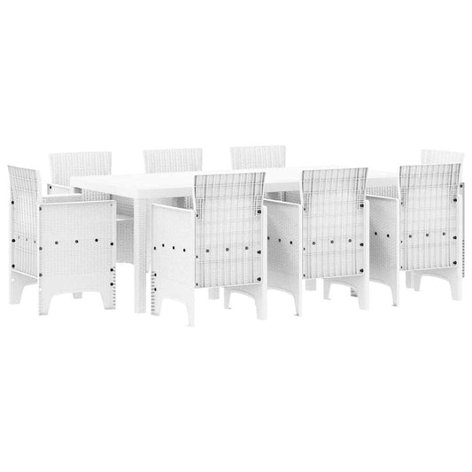 Garden Dining Set 9 pcs White Polypropylene Garden Dining Set 9 pcs White Polypropylene