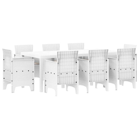 Garden Dining Set 9 pcs White Polypropylene Garden Dining Set 9 pcs White Polypropylene