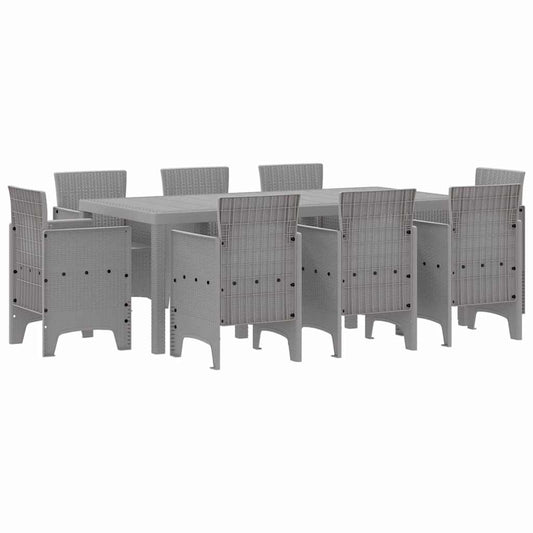 Garden Dining Set 9 pcs Light Grey Polypropylene Garden Dining Set 9 pcs Light Grey Polypropylene