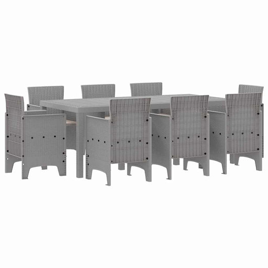 Garden Dining Set 9 pcs Light Grey Polypropylene Garden Dining Set 9 pcs Light Grey Polypropylene