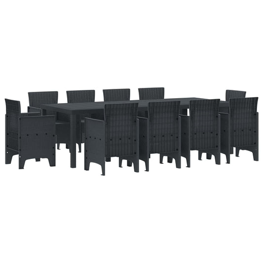 Garden Dining Set 11 pcs Anthracite Polypropylene Garden Dining Set 11 pcs Anthracite Polypropylene