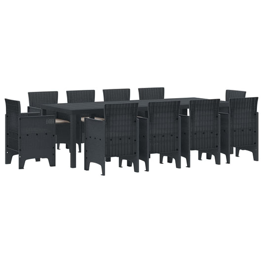 Garden Dining Set 11 pcs Anthracite Polypropylene Garden Dining Set 11 pcs Anthracite Polypropylene