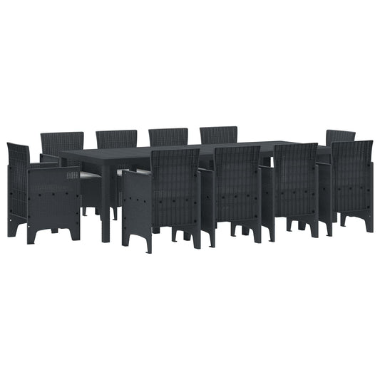 Garden Dining Set 11 pcs Anthracite Polypropylene Garden Dining Set 11 pcs Anthracite Polypropylene