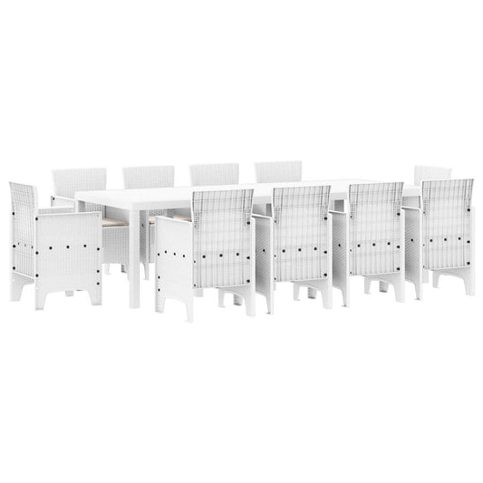 Garden Dining Set 11 pcs White Polypropylene Garden Dining Set 11 pcs White Polypropylene