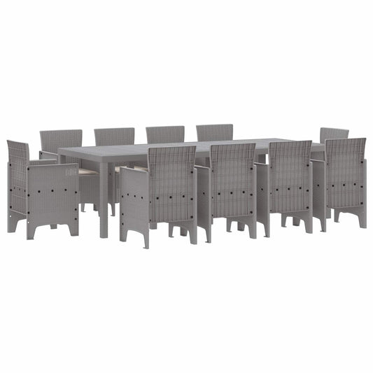 Garden Dining Set 11 pcs Light Grey Polypropylene Garden Dining Set 11 pcs Light Grey Polypropylene