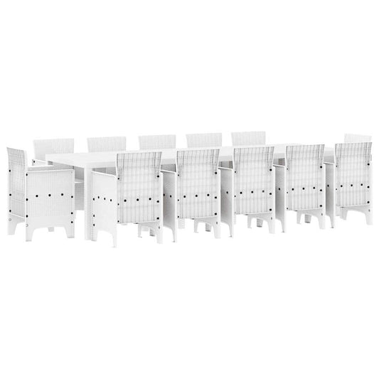 Garden Dining Set 13 pcs White Poly rattan Garden Dining Set 13 pcs White Poly rattan