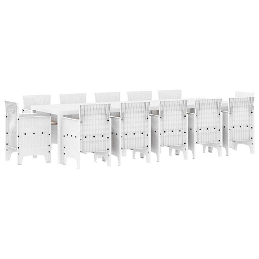 Garden Dining Set 13 pcs White and Light grey Garden Dining Set 13 pcs White and Light grey
